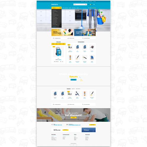 Potricks Cleaning  Responsive Opencart 3.x Theme