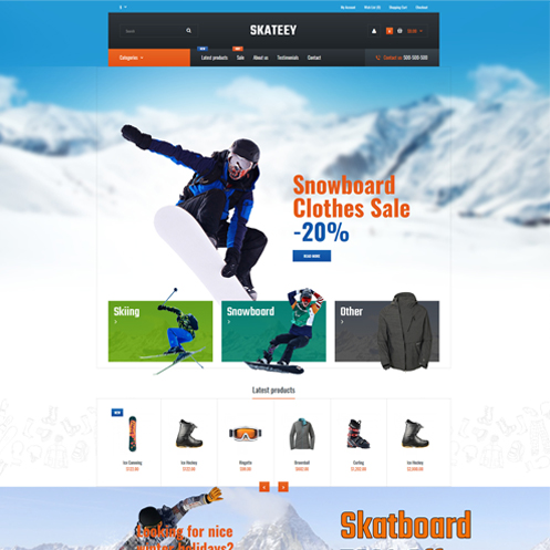Skateey Skateboard Responsive Opencart 3.x Theme