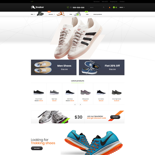 Snakers  Shoes Responsive Opencart 3.x Theme