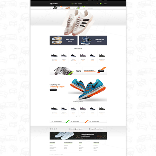 Snakers  Shoes Responsive Opencart 3.x Theme