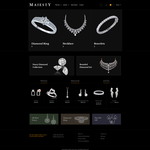 Majesty Jewelry Black Multipurpose Responsive Opencart 3.x Theme