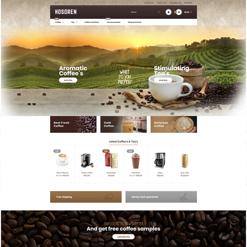 Hosoren Coffee Responsive Opencart 3.x Theme